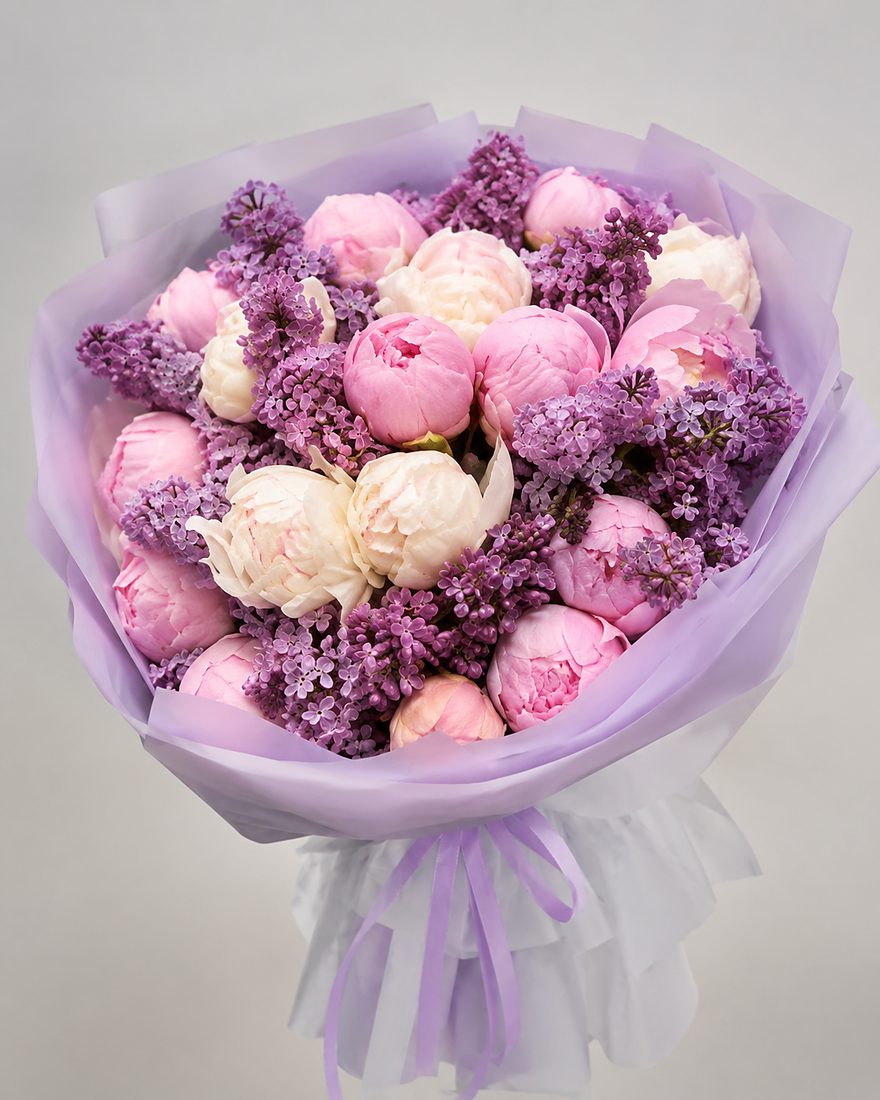 Peonías y lilas