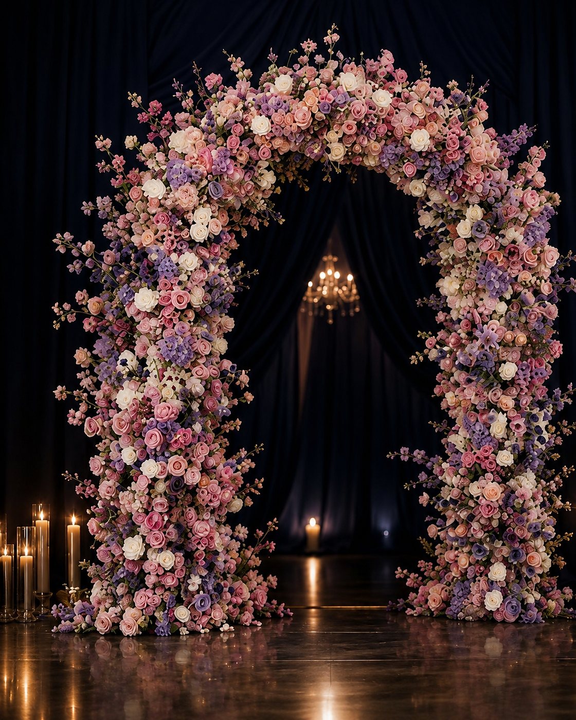 Arco floral romántico